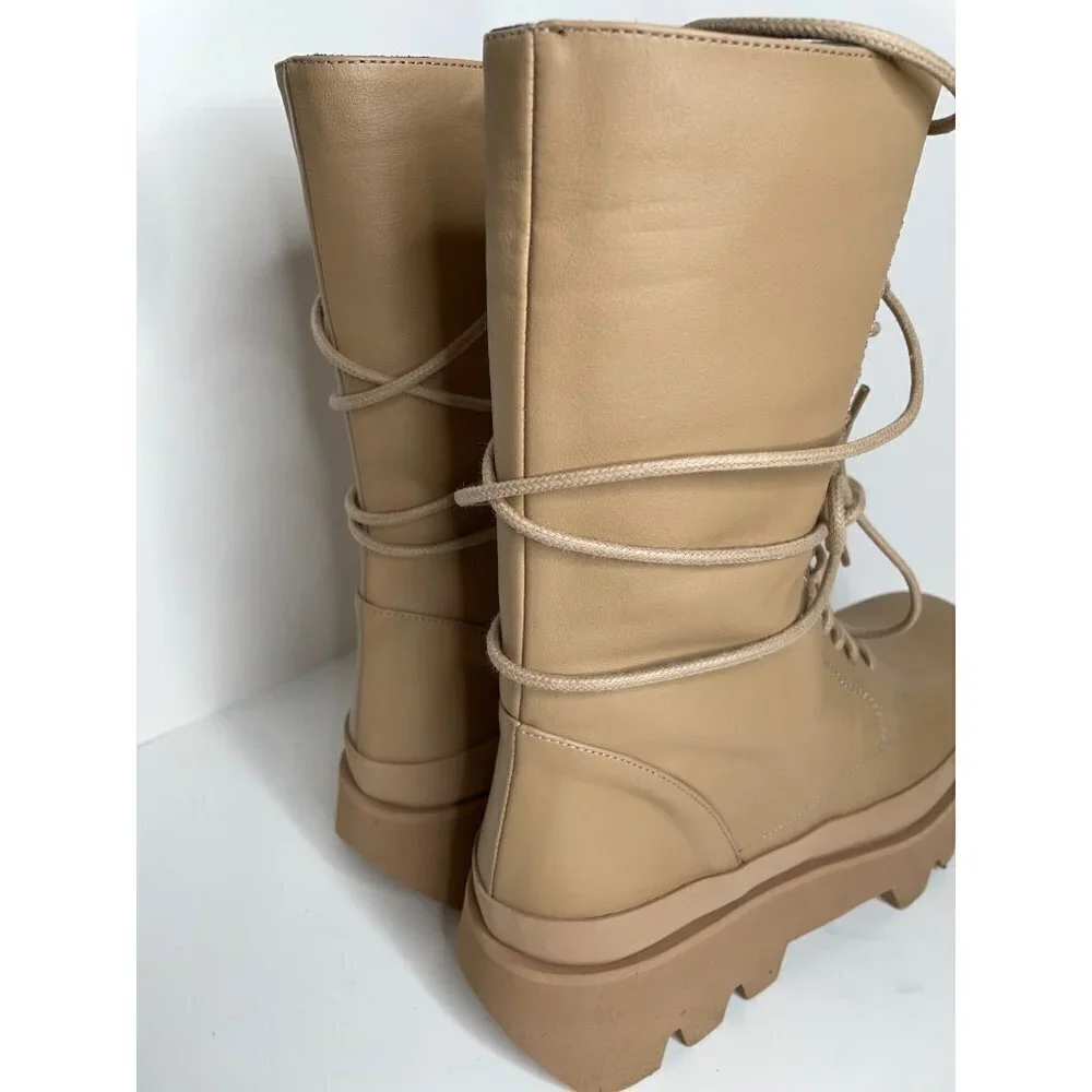 PALOMA BARCELO Helsa Cairo Platform Boots In Nocciola Size 40 US 9.5 $458
